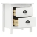 Table de chevet Hill Blanc 46x35x49,5 cm Bois de pin solide