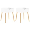 Tables de chevet 2 pcs Blanc 40x40x56 cm Aggloméré