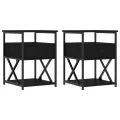 Tables de chevet 2 pcs noir 40x42x55 cm bois d’ingénierie