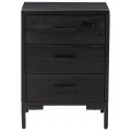 Table de chevet Noir 40x30x55 cm Bois de pin massif