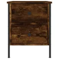 Table de chevet chêne fumé 40x42x50 cm bois d'ingénierie