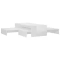 Ensemble tables basses gigognes Blanc brillant 100x100x26,5 cm