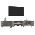 Meuble TV gris béton 180x31,5x40 cm bois d'ingénierie