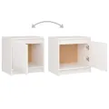 Table de chevet Blanc 40x30,5x40 cm Bois de pin massif