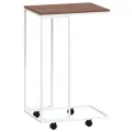 Table d'appoint avec roues Blanc 40x30x63,5cm Bois d'ingénierie