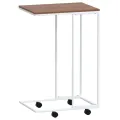 Table d'appoint avec roues Blanc 40x30x63,5cm Bois d'ingénierie