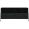 Meuble TV noir 102x36x50 cm bois d'ingénierie