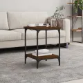 Table basse chêne marron 40x40x55 cm bois d'ingénierie