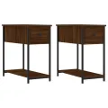 Tables de chevet 2pcs chêne marron 30x60x60cm bois d'ingénierie