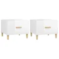 Tables basses 2 pcs blanc brillant 50x50x40cm bois d'ingénierie