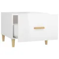 Tables basses 2 pcs blanc brillant 50x50x40cm bois d'ingénierie
