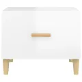 Tables basses 2 pcs blanc brillant 50x50x40cm bois d'ingénierie