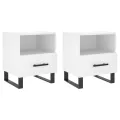 Tables de chevet 2 pcs blanc 40x35x47,5 cm bois d’ingénierie