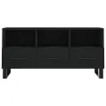 Meuble TV noir 102x36x50 cm bois d'ingénierie