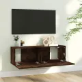 Armoire murale TV Chêne fumé 100x30x30 cm Bois d'ingénierie