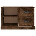 Meuble TV chêne fumé 73x35,5x47,5 cm bois d'ingénierie
