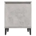Tables de chevet pieds en métal 2 pcs Gris béton 40x30x50 cm