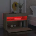Tables de chevet à LED 2 pcs Chêne sonoma 60x35x40 cm