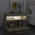 Tables de chevet à LED 2 pcs Chêne sonoma 60x35x40 cm
