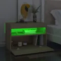 Tables de chevet à LED 2 pcs Chêne sonoma 60x35x40 cm