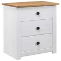 Table de chevet Blanc 46x40x57 cm Pin Gamme Panama
