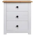 Table de chevet Blanc 46x40x57 cm Pin Gamme Panama