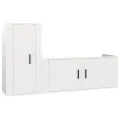Ensemble de meubles TV 2 pcs blanc brillant bois d'ingénierie