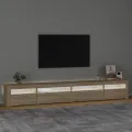 Meuble TV avec lumières LED Chêne sonoma 270x35x40 cm