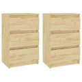 Tables de chevet 2 pcs 40x29,5x64 cm bois de pin solide