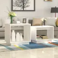 Tables basses gigognes 2 pcs Blanc Bois de pin massif
