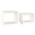 Tables basses gigognes 2 pcs Blanc Bois de pin massif