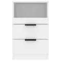 Tables de chevet 2 pcs Blanc Bois d'ingénierie