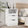 Tables de chevet 2 pcs Blanc Bois d'ingénierie