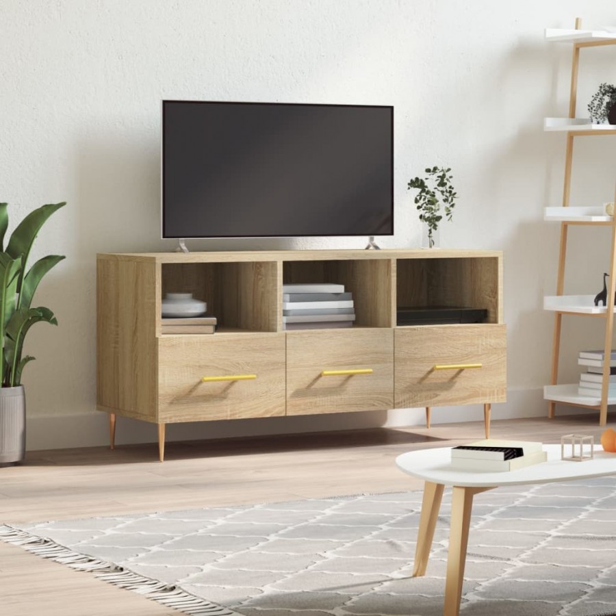 Meuble TV chêne sonoma 102x36x50 cm bois d'ingénierie