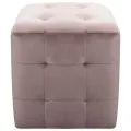 2 pcs Tables de chevet Rose 30x30x30 cm Tissu velours