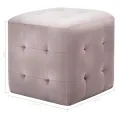 2 pcs Tables de chevet Rose 30x30x30 cm Tissu velours