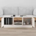 Table basse Blanc 100x50x35 cm Bois massif de pin