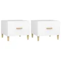 Tables basses 2 pcs blanc 50x50x40 cm bois d'ingénierie