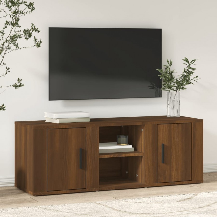 Meuble TV Chêne marron 100x31,5x35 cm Bois d'ingénierie