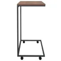 Table d'appoint avec roues Noir 55x35x70 cm Bois d'ingénierie