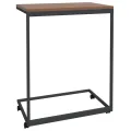 Table d'appoint avec roues Noir 55x35x70 cm Bois d'ingénierie