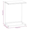 Table d'appoint avec roues Noir 55x35x70 cm Bois d'ingénierie
