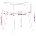 Tables de chevet 2 pcs Gris béton 40x40x56 cm Aggloméré