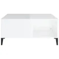 Table basse blanc brillant 80x80x36,5 cm bois d'ingénierie
