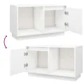 Meuble TV Blanc 74x35x44 cm Bois de pin massif