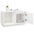 Meuble TV Blanc 74x35x44 cm Bois de pin massif