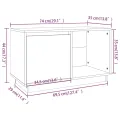 Meuble TV Blanc 74x35x44 cm Bois de pin massif