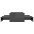 Ensemble de tables basses gigognes Gris brillant 100x100x26,5cm