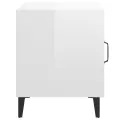 Tables de chevet 2 pcs Blanc brillant Bois d'ingénierie