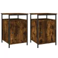 Tables de chevet 2 pcs chêne fumé 40x42x60 cm bois d'ingénierie